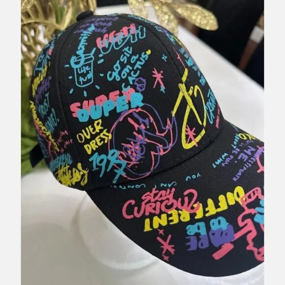 Graffiti Hiphop Hipster Baseball Cap, Cool Baseball Cap - Picture 6 of 6